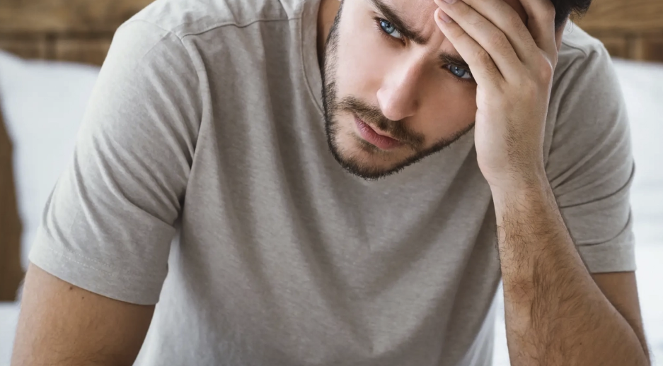 Man experiencing methadone withdrawal symptoms.